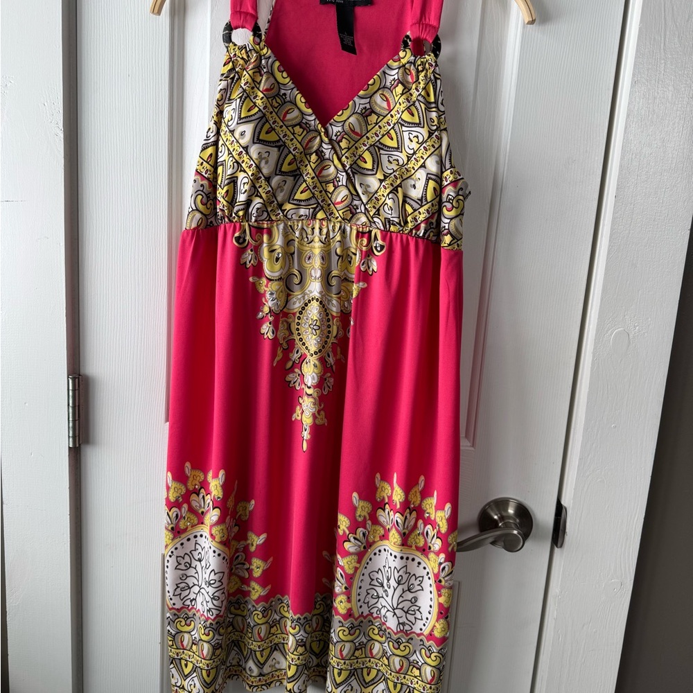 Vibrant Pink Patterned Dress